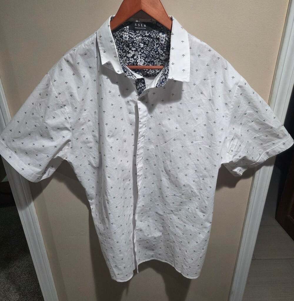Mens Slim Fit Short Sleeve Button Down Oxford Shirt - SSLR